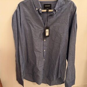 NWT XL Bonobos Navy Striped Button Down Shirt